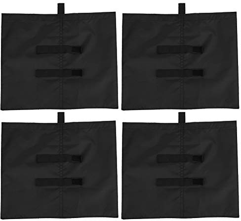 Generic Tent Fixed Sandbag Durable Leakproof Counterweight Bag for Camping Sunshade, 4PCS Oxford Cloth Black Tent Sand Bag for Leg Length 15mm to 50mm