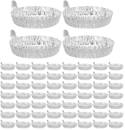 LRXIYODE Coupelles de Pesée en Aluminium Jetables 78 Mm, Grand Plat de Pesage 100 Pièces, Plateau Léger pour Mélange et Pesage en Laboratoire, Récipient Chimique Résistant pour