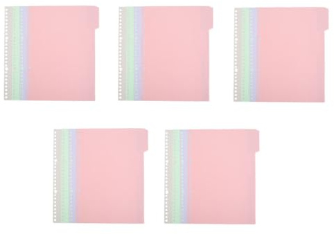 VILLCASE Separadores de Índice de Carpeta Pp Color Pastel A4, 20 Unidades, Pestañas Reemplazables para Archivadores y Cuadernos, Divisores para Organizar Documentos y Suministros Escolares