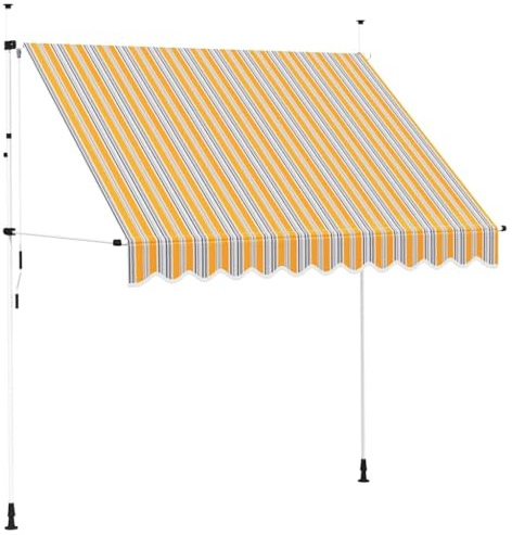vidaXL Einziehbare Markise Handbetrieben 250 cm Gelb/Blau Gestreift