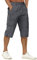 TACVASEN Men's 100% Cotton Casual Military Elastic Capri Cargo Shorts with Multi Pockets, Grey, 34 (2XL)