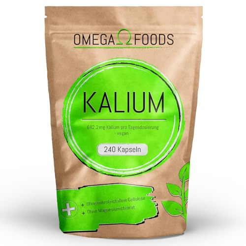 Kalium Hochdosiert - 240 Kapseln - Vegan - 682,2mg pro Tagesdosierung - Potassium Citrate - Frei von Zusatzstoffen