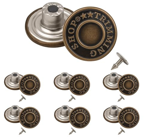Trimming Shop Stud Buttons 20mm Bronze 10 Pcs Hammer On Denim Jeans Jackets