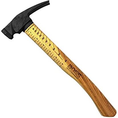 Boss Hammer 22 oz 4340 Steel Hammer, Tennessee Hickory Handle | Milled Face, Rip Claw Hammer, Cerakote Finish, Made in the USA BH22STHI18M