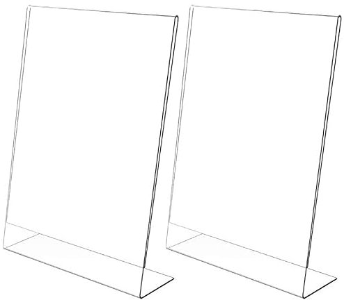 2 Piezas Cartel de Acrílico, Soporte de Sobremesa, Soporte para Cartel, A5 Forma de L Claro Acrílico Póster Contador Menu Soporte para Restaurante, Tienda, Hotel, Oficina, Exposición