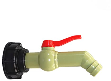 IBC Auslaufhahn 1 Zoll IBC Kugelauslaufhahn Schlauchanschluss Adapter S60x6 IBC Tank Adapter IBC Tank Zubehör Wasserhahn für IBC Tank Regentonnen Wassertank (1 Zoll)