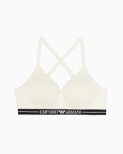 EMPORIO ARMANI vadderad triangel-BH för kvinnor, Vitt, XS