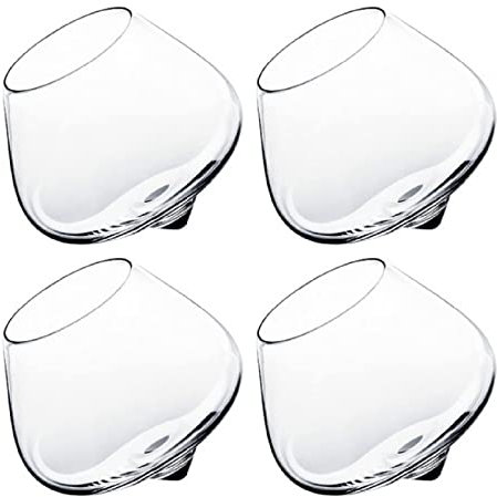 PRELGOSP Verre Culbuto, Personnalisé Verre a Bascule Whisky, Verre Rhum Cognac Amaro Liqueur Cocktail Martini Cristal Parfaits Cadeau Fête des Pères,4pcs