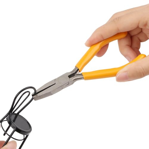 Flachzange glatt für Schmuckherstellung, Drahtwicklung, Biegen, Biegezange, Gelb (12,7 cm)