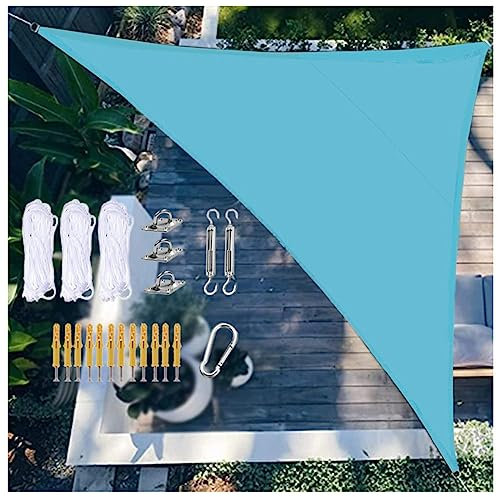 Voile Dombrage ， Toile ImperméAble Triangle Ombrage ， pour Patio Jardin, Terrasse,ExtéRieur, Balcon,Blue-4m/13ftx4m/13ftx4m/13ft