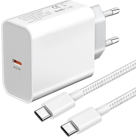 Chargeur Secteur USB C 45W et Cable pour Samsung S25 Ultra/S24 Plus/S23+/S26 Ultra/S23 FE/S22,A56 A55 A54 A57 A34 A53 A33 A23 5G Galaxy Note 20,Z Fold 4 5 6 7,Type C Prise de Charge Rapide Secteur