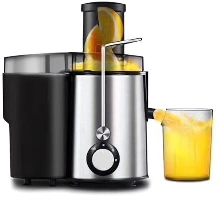 Slow Masticating Juicer, Cold Press Juicer med 65 mm stor utmatningsränna, 2 hastighetsinställningar, Slow Juicer Machine Quick Juicing för hel frukt och grönsaker A
