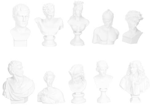 IMIKEYA 10 Stück griechische Mythologie Figuren Mini Büstenstatue Miniatur griechische Figur kleine griechische Gipsbüste Tischdekoration griechische Götter Skulpturen Dekorationen