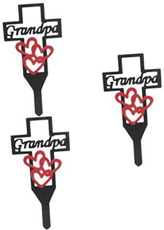 BESPORTBLE 3stücke Gedenkkreuz Gartenstecker Aus Metall Grabdekoration Für Angehörige Leicht Und Langlebig Einfache Verwendung Zur Grabmarkierung Für Friedhöfe Und Gedenkorte