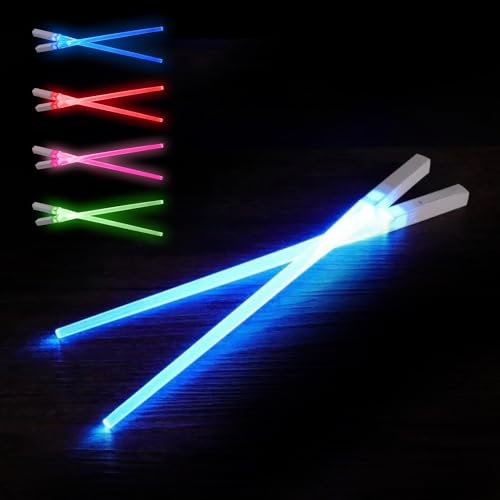 SithSticks® 2 Bastoncini Luminosi Blu | Bastoncini Spada Laser a LED | Posate Lavabili e Rutilizzabili per Bambini e Adulti | Cucina Cinese e Giapponese | Idea Regalo | OriginalCorner®