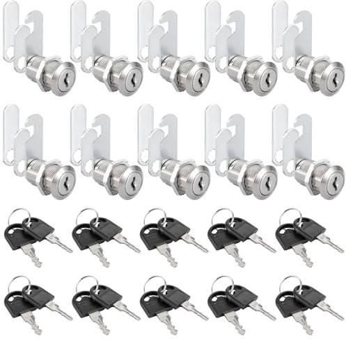 ​​SENENQU 10 PZ - Serrature per Armadietti Metallici 20mm con Chiave - Serratura Per Mobili Serraturas Cassette Postali, Armadi Spogliatoio​​