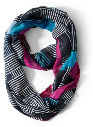 CECIL Damen B572537 Bedruckter Loop-Schal, deep Petrol, A