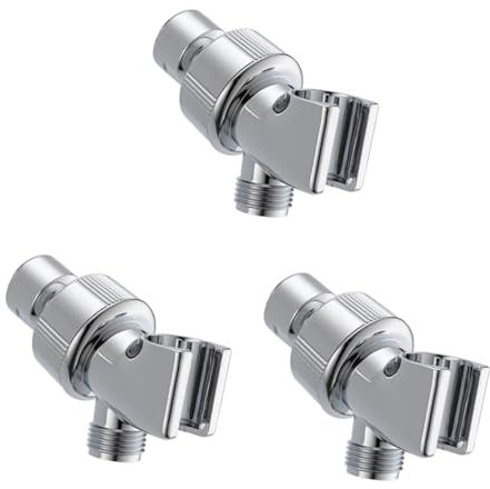 ORFOFE 3 Stücke Dusche Silber Dusche Adapter Halterung Einstellbare T Adapter Geschraubt Halterung