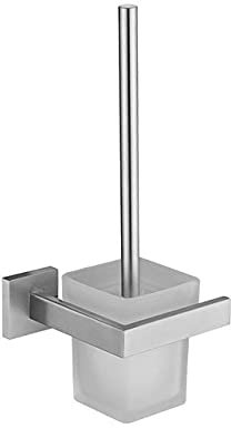Toallero de acero inoxidable con soporte para papel higiénico, gancho para toallero y anillo de toalla, acabado cepillado, incluye escobilla de inodoro