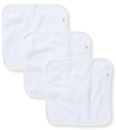 Burt's Bees Baby Waschlappen für Kleinkinder, 100% Bio-Baumwolle, weiches und super saugfähiges Strick-Frottee und gewebtes Frottee-Waschlappen, 3er-Pack