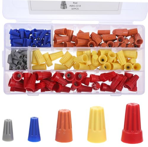 GARVALON 160pcs Wire Caps Box Spring Wire Connectors Electrical Cable Connectors for Quick Connection
