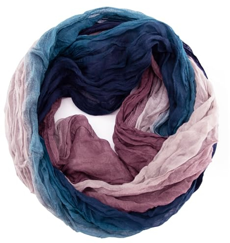 Gloop Damen Schal leichter Loop schal Schlauchschal Tuch mit Farbverlauf | Viele Farben Halstuch Tuch weich und angenehm auf der Haut