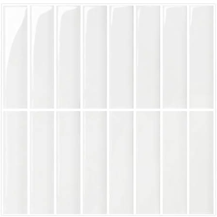 Commomy 3D Fliesenaufkleber Klebefliesen Küche Bad Weiß Vinyl Fliesen Selbstklebend Küchenrückwand Metro Wandfliesen Selbstklebend Fliesenfolie (10 Stück, 30.5 x 30.5 cm)