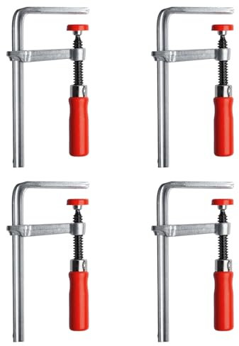 TOOSOAR 4 Piezas Sargentos Carpintero, 160 x 60 MM Abrazadera de Mesa, Fuerza de Sujeción Máxima 220 KG Abrazadera de Carril Guía