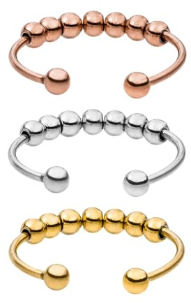 Purelei Shade Anxiety Ring - Fidget – Damenring aus langlebigem Edelstahl – Wasserfeste Ringe – in verstellbaren Größen erhältlich von 50-66 - Damenschmuck