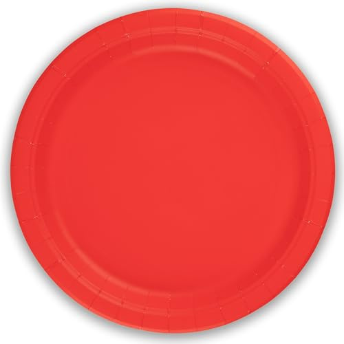 Oaktree UK LTD Confezione da 8 piatti di carta rossi senza plastica da 23 cm