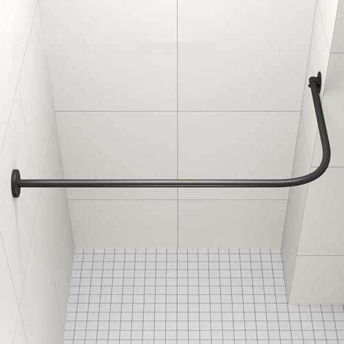 Estensibile in A Forma di L Vasca da Bagno Angolo Doccia Tendas Asta,Barra per Tendas da Doccia A Forma di L,Asta per Tendas da Doccia Ad Angolo,Asta Tendas Doccia,Regolabile