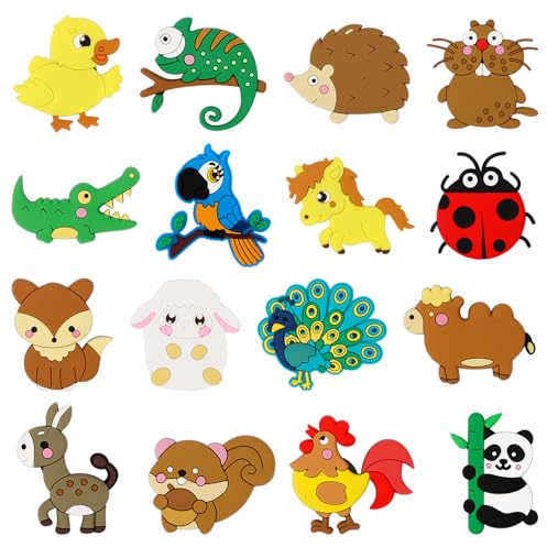 16 pezzi di magneti per bambini, magneti per frigorifero con animali, magneti per bambini, magneti decorativi per bambini con animali giocattolo per l'educazione, per lavagna per l'insegnamento