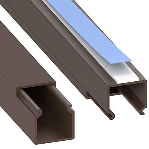 Habengut | Mini Kabelkanal Braun 15x15 mm – Flacher, Selbstklebender TV Kabelkanal für Wand & Möbel, ohne Bohren, 2X 1 m – Kabel verstecken
