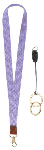 PATIKIL Laccetto Elastico Per Chiavi, Grazioso Portachiavi A Collo Per Donne Uomini Insegnanti Lunga Fascia Intrecciata Per Tesserino Portafoglio Telefono Carta, Viola Chiaro