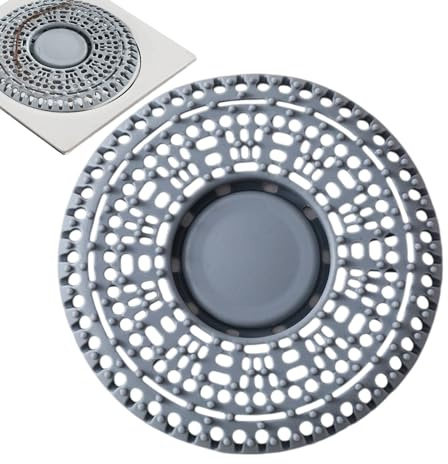 Attrape-cheveux de douche, filtre en silicone, 14 x 14 cm, bouchon de vidange flexible, matériau anti-obstruction, accessoire de protection pour évier de salle de bain et de cuisine