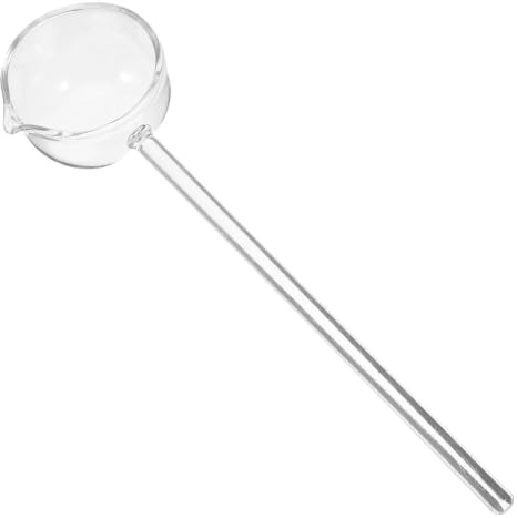 Luxshiny Clear Glass Punch Ladle with Pour Spout, Long Handle Glass Soup Spoon, Heat-Resistant Sauce Drizzling Spoon, Serving Utensil for Home Cooking, Desserts & Entertaining