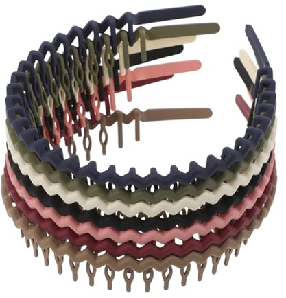 AUTSUPPL 7pcs Non Slip Plastic Headband with Wavy Teeth Secure Hair Bands for Washing Face Curly Hair Comb Bands for Skincare Tidy Small Strands Comfortable Fit for Daily Beauty Routine