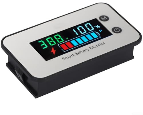 DAZZLEEX Battery Voltage Percentage Tester Digital Color Screen Display Lithium Battery Meter DC7-100V Charge Indicator For Motorcycles Electric Vehicles Cars(A)