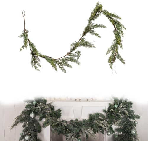 Naturgetreue Tannengirlande Künstlich wie Echt, Künstliche Norfolk Weihnachtskranz, Weihnachtsgirlande 300cm Girlande Weihnachten Grün, Girlande Tannengrün für Kaminsims, Tisch & Haus Weihnachtsdeko