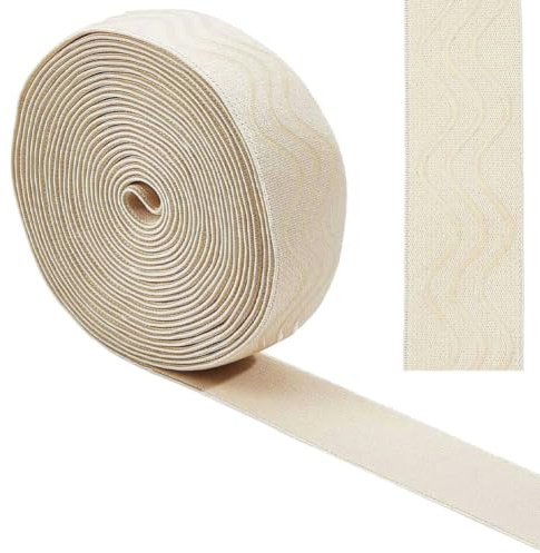 GORGECRAFT Cinta Elástica de Silicona Antideslizante de 5 Yarda de Goma Suave Ondulada de 30mm para Cinturón para Prendas Pelucas Pantalones Cortos Proyectos Ropa Interior Y Accesorios.