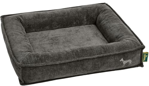 HUNTER Orthopädisches/Ergonomisches Hundebett MELUN, ergonomisches Hundebett mit Memoryschaum, druckentlastend und gelenkschonend, abnehmbarem Bezug, Farbe: anthrazit, Größe: L