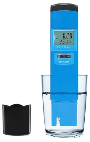 PFVCGTRU Wasserqualitätstester, Digitaler Wassertester 3 In 1 Cl2 ORP Temp H2 Meter Chlortest Gelöster Wasserstoff Für Aquarium-Trink-Hydrokultur-Pool