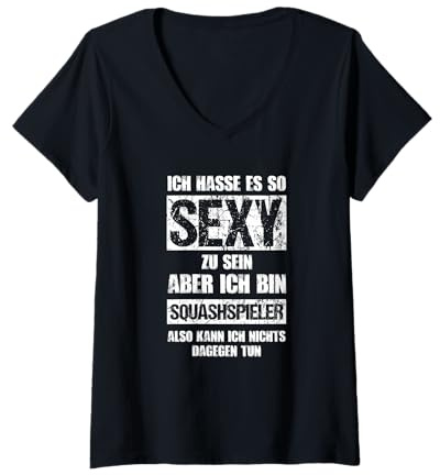 Damen Sexy Squashspieler - Squashs Kleidung Squash T-Shirt mit V-Ausschnitt