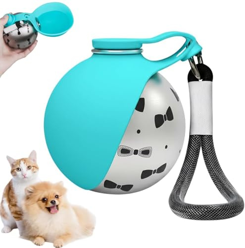 RuiDay Gourde Chien Portable, 285ML Bouteille d'eau 2 en 1 Pliable avec Gamelle Eau en Silicone pour Petit Chien, Anti-Fuite, Promenade, Voyage et Randonnée