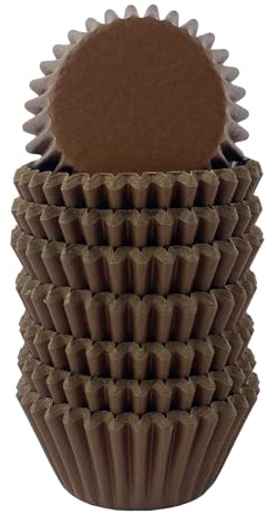 Miss Bakery's House® Mini moldes para magdalenas - papel - estándar - Ø 32 mm x 20 mm - marrón - 200 piezas - pastelería - confitería - para pastelitos y chocolates - tartaletas