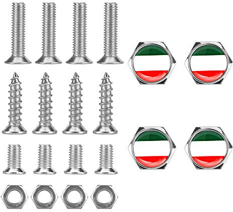 1 Set Accessori Auto Italia Bandiera Italiana Filettatura Targa Telaio Viti universali per Universal Car Styling