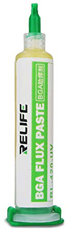 ExcLent Relife soldadura pasta de soldar 10cc grasa de flujo RL-420-UV para chips ordenador teléfono LED BGA SMD PGA herramienta de reparación de PCB