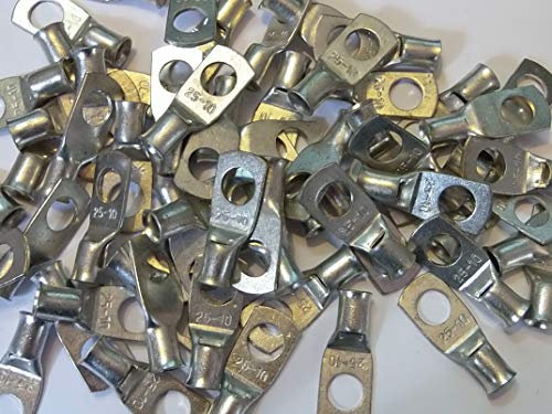 25 x 10mm Copper Tube Terminals Crimp/Solder Battery Cable Lugs Eyelets (20)