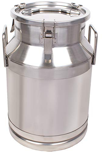 Beeketal 'BMK-30' Milchkanne Transportkanne 30 Liter aus Edelstahl, auslaufsicherer Deckel mit Spannverschluss und Gummidichtung, Molkerei Milch Kanne zum Transportieren oder zur Aufbewahrung