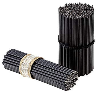Danilovo Ritual Bienenwachs Kerzen (Schwarze) - Kloster Orthodoxe Kerzen für Gebet, Tischdeko - Ungiftig, Ruß - Tropffrei, Lang, Nachhaltige Produkte, N100, Höhe 16,5 cm, Ø 5,7 mm (100 Stück)